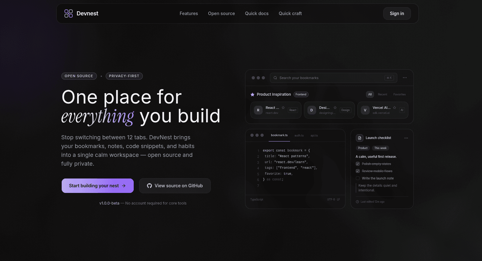 DevNest preview